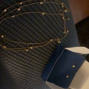 Three strand heart necklace and earring gift set